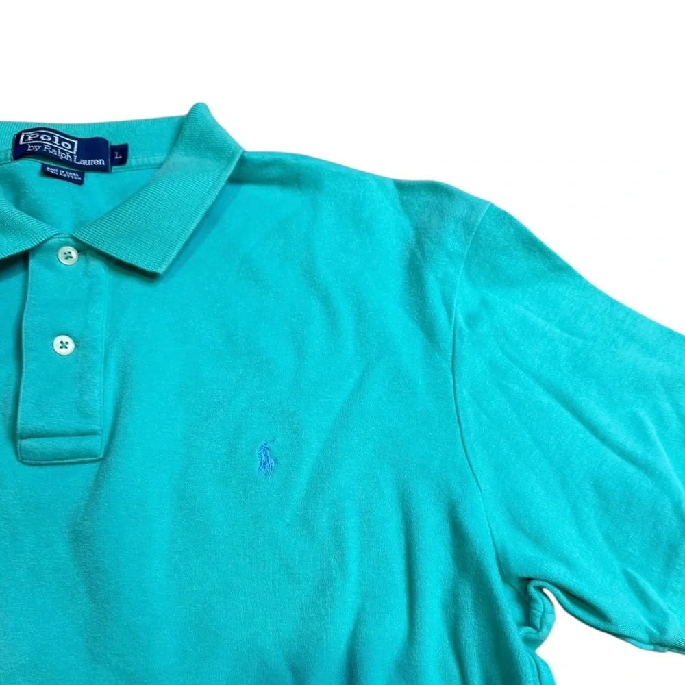 Polo Ralph Lauren Men’s Teal Polo Shirt‎ Short Sleeve Size Large Classic